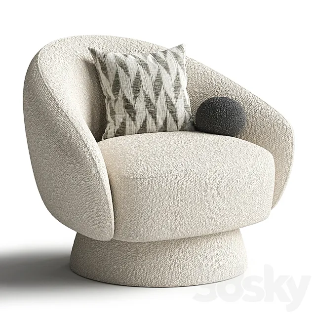 Sillon en tejido boucle Ted 3ds Max