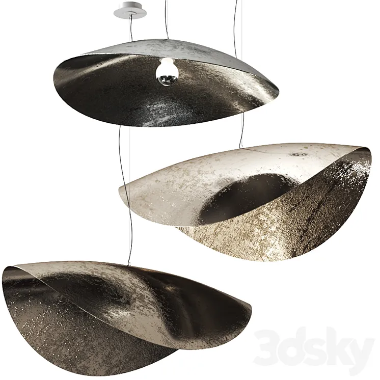 SILVER 95 96 pendant lamp by Gervasoni 3DS Max Model