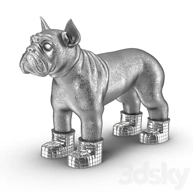 Silver French Bulldog 3DSMax File