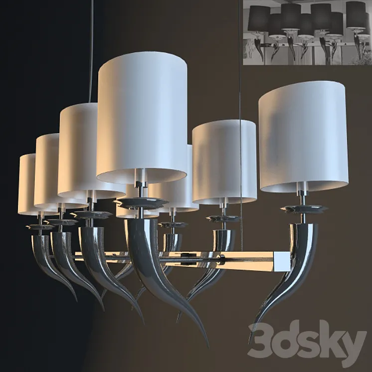 Silver hanging lamp 3DS Max