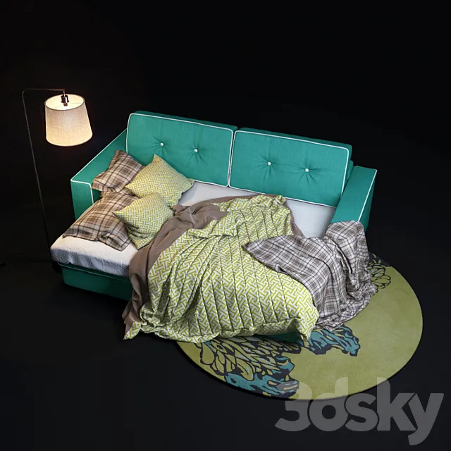 Silvio Trehmestny sofa in a clamshell form. 3DSMax File