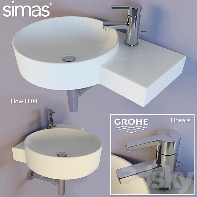 Simas Flow FL04 & Grohe Lineare 3ds Max