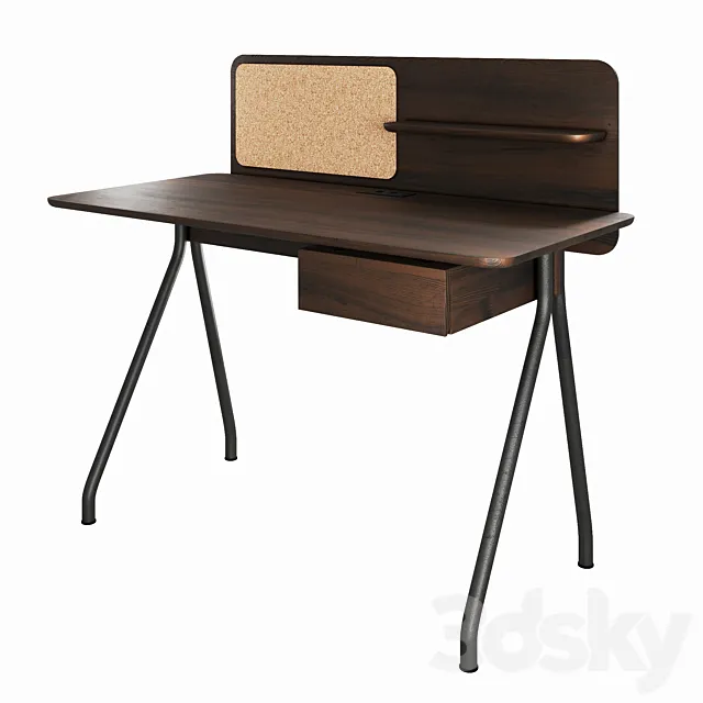 Simple Writing Desk with Divider by OEO Studio _ HBF Furniture 3DSMax File