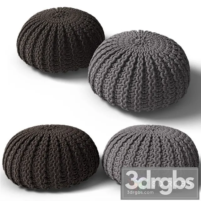 Simpli Home Shelby Hand Knit Round Pouf 3dsmax Download