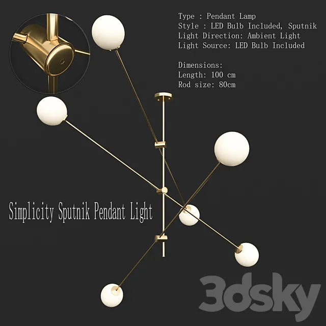 Simplicity Sputnik Pendant Light 3ds Max