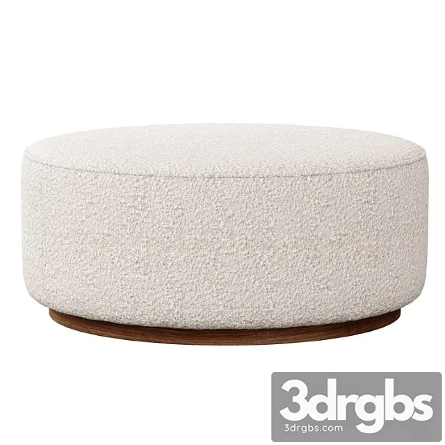 Sinclair large round boucle ottoman whistler oyster suede by four hands