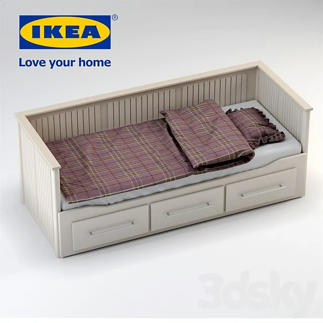 Single Bed IKEA HEMNES 3DSMax File