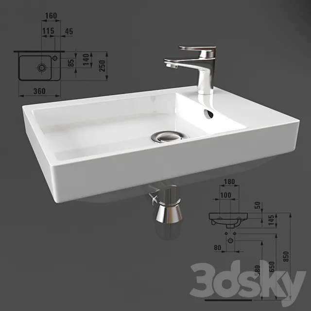 Sink 360 * 250 mm 3DSMax File