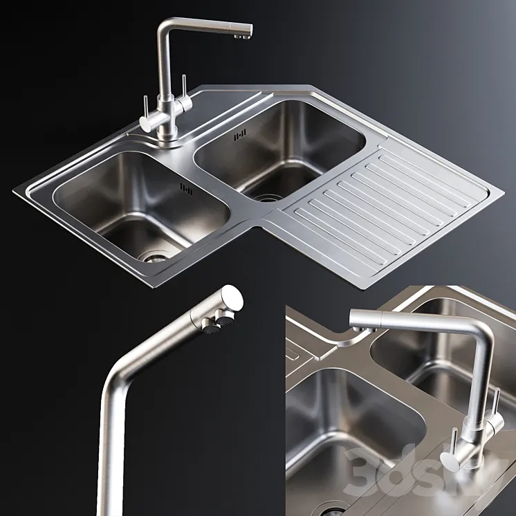 Sink Alba and Mixer Amalfi 3DS Max