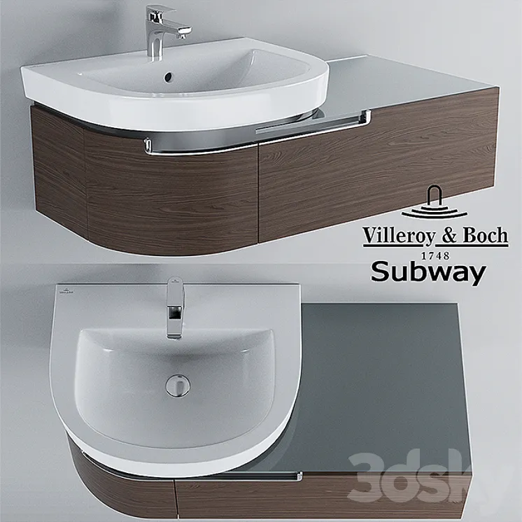 Sink and cabinet Villeroy & Boch Subway 3DS Max