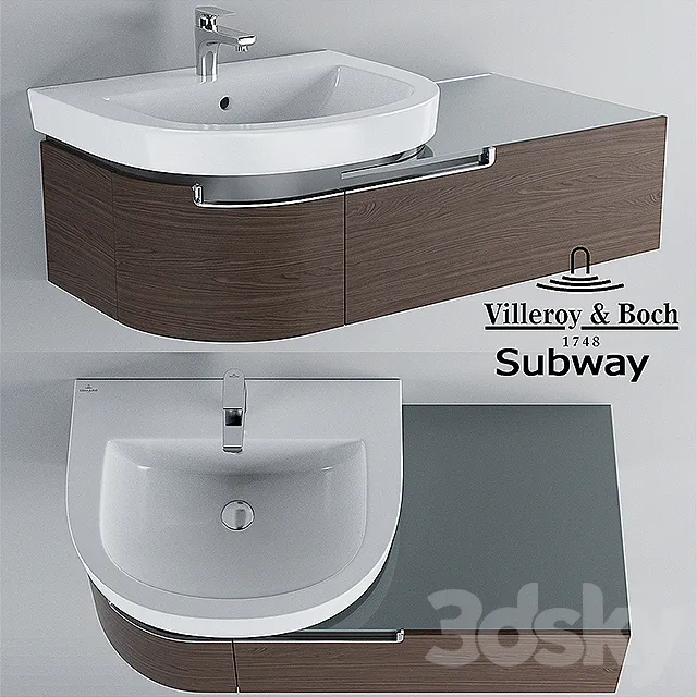Sink and cabinet Villeroy & Boch Subway 3DSMax File