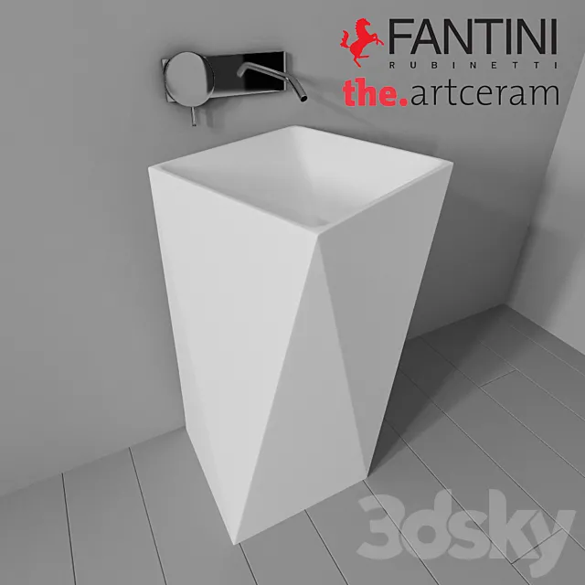 Sink Artceram Sharp and Fantini Rubinetti Colibri 3DSMax File