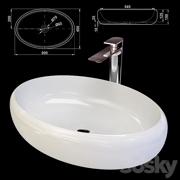 Sink consignment note Melana MLN-A252 3DS Max
