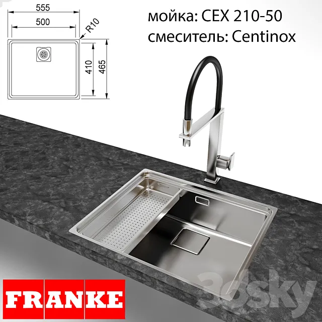 Sink Franke CEX 210-50 3DSMax File