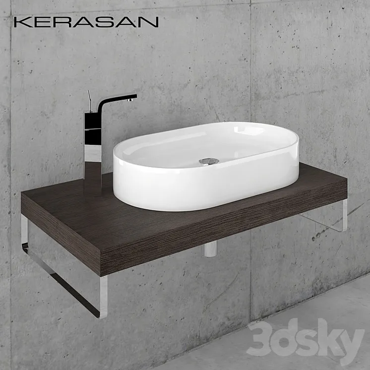 Sink Kerasan Ciotola with worktop 3DS Max