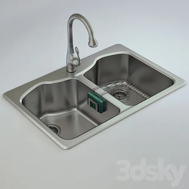 Sink Kohler K-3842-4 mixer Hansgrohe Allegro E Gourmet 3ds Max