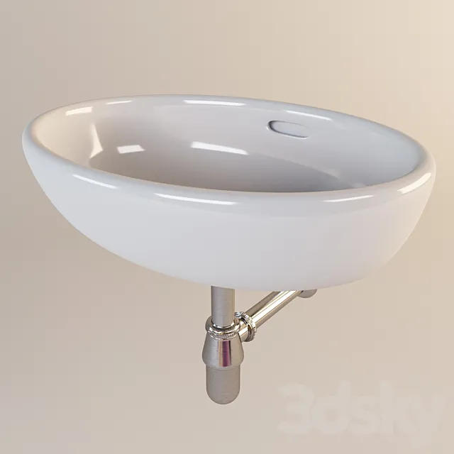 Sink Laufen Pro and Sifon Hansgrohe 52053000 3DSMax File