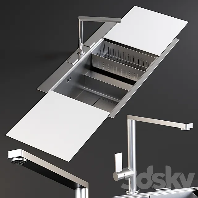 Sink Linea Mixer Smeg 3DS Max Model