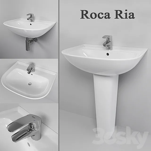 Sink Roca Ria. mixer Grohe Eurosmart 3DSMax File
