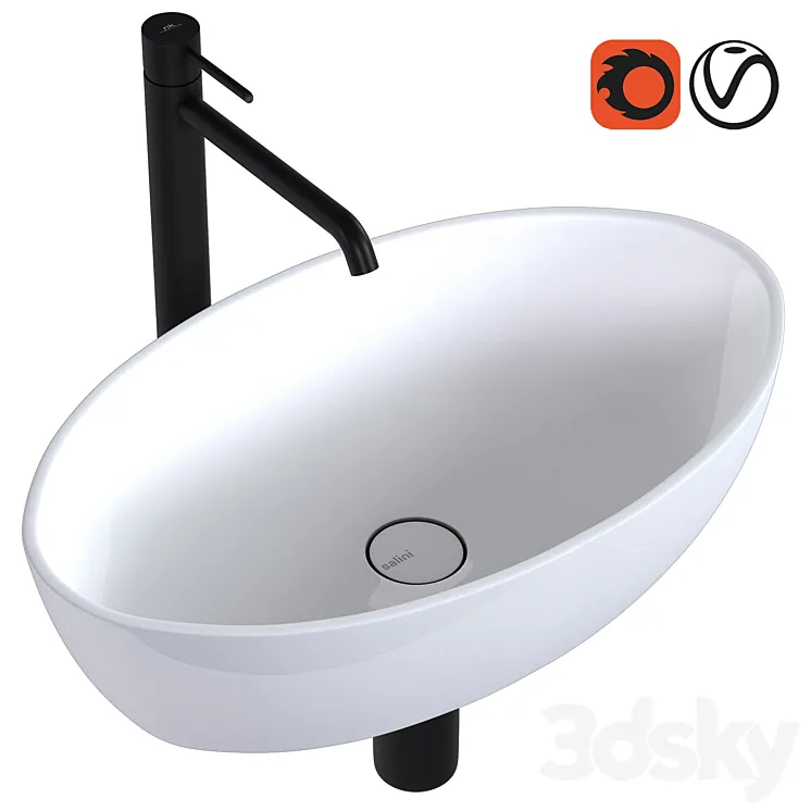Sink Salini Alda 01 & faucet Noken Round by Porcelanosa 3DS Max Model