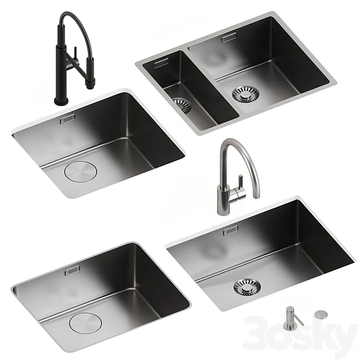 Sinks and faucets Franke 3DS Max