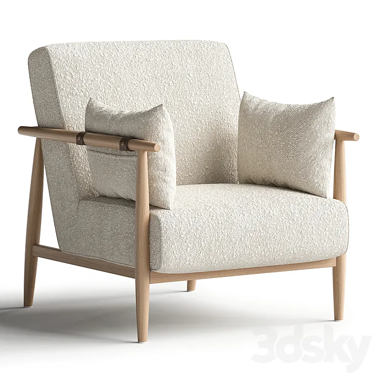 Sirolo oak armchair 3DS Max Model