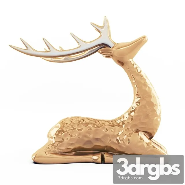 Sitting deer statuette