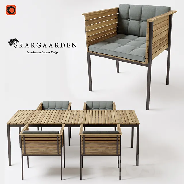 Skargaarden Haringe armchair + table 3DSMax File