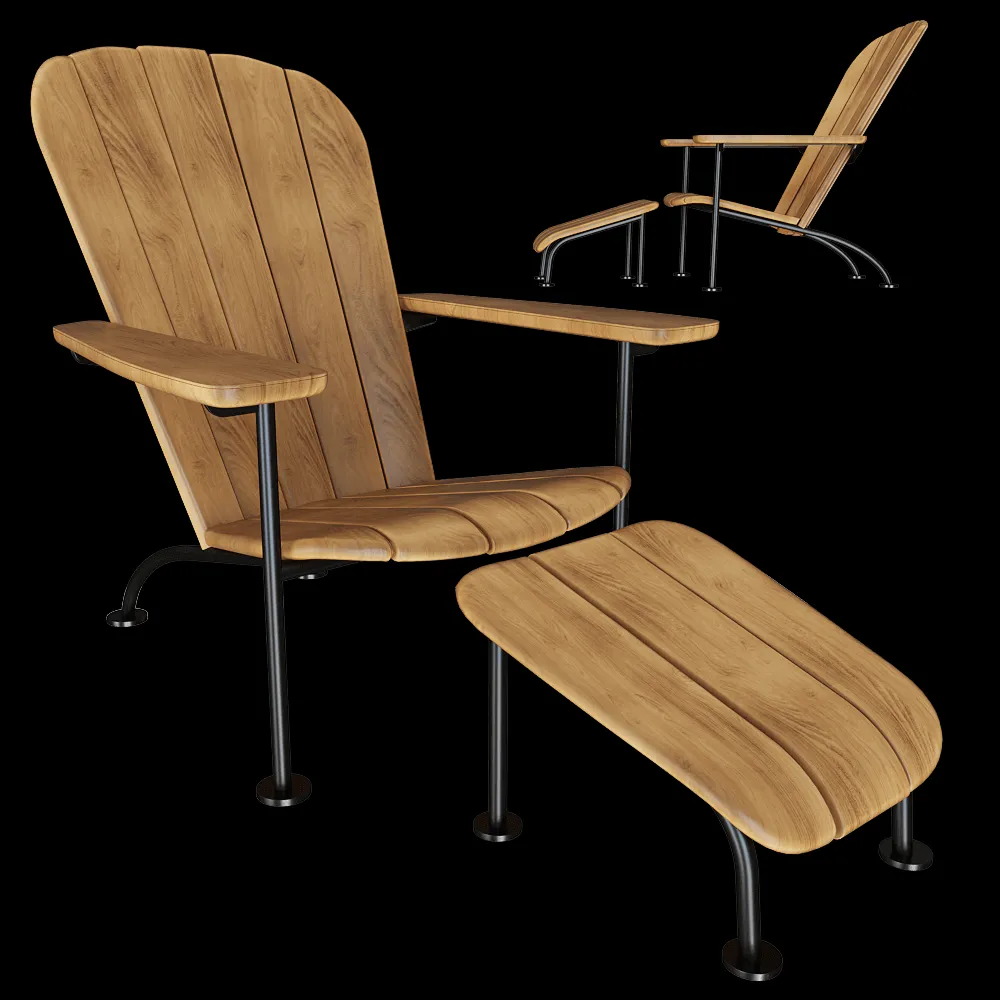 Skargaarden – Lounge chair and footstool Boste 3ds Max