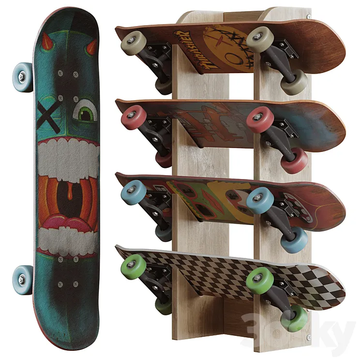 Skateboards_set 3DS Max