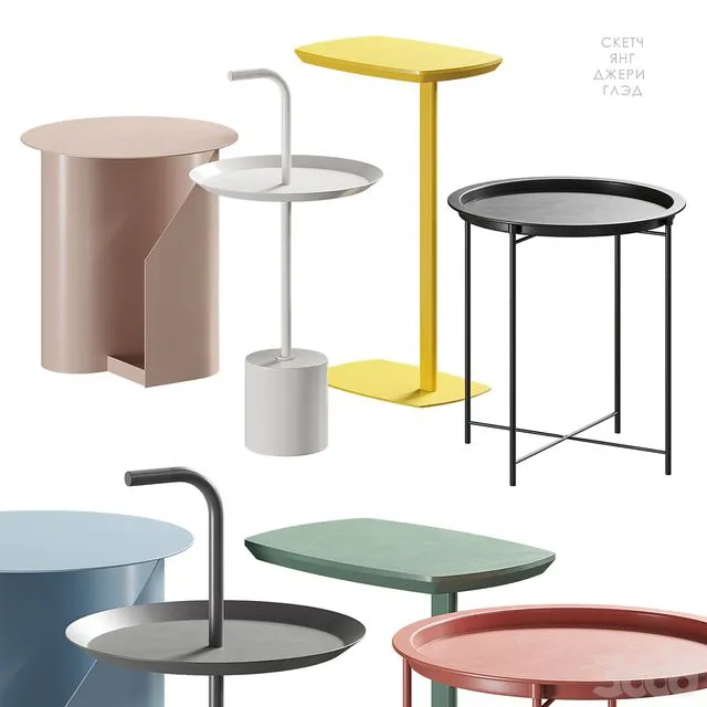 Sketch by Jeri Young Glad tables 3dsMax Model