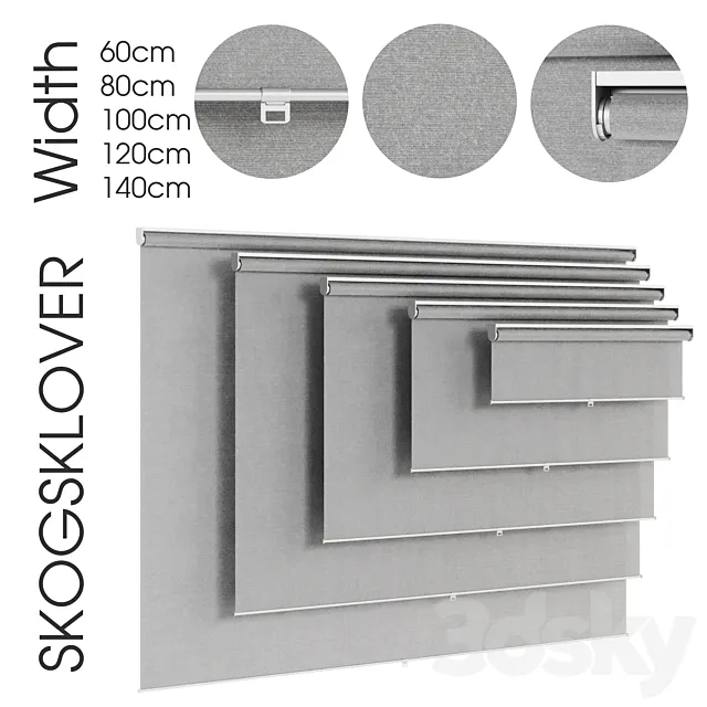 SKOGSKLÖVER. Roller blind.grey 3DS Max Model