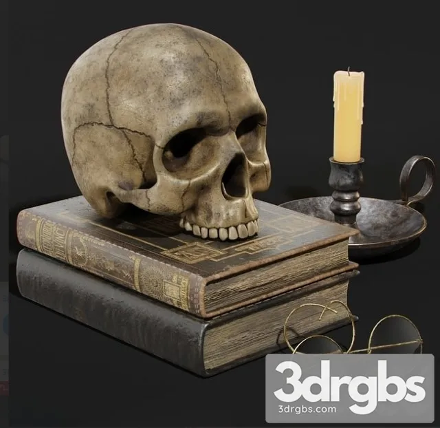 Skull And Books 3dsmax Download