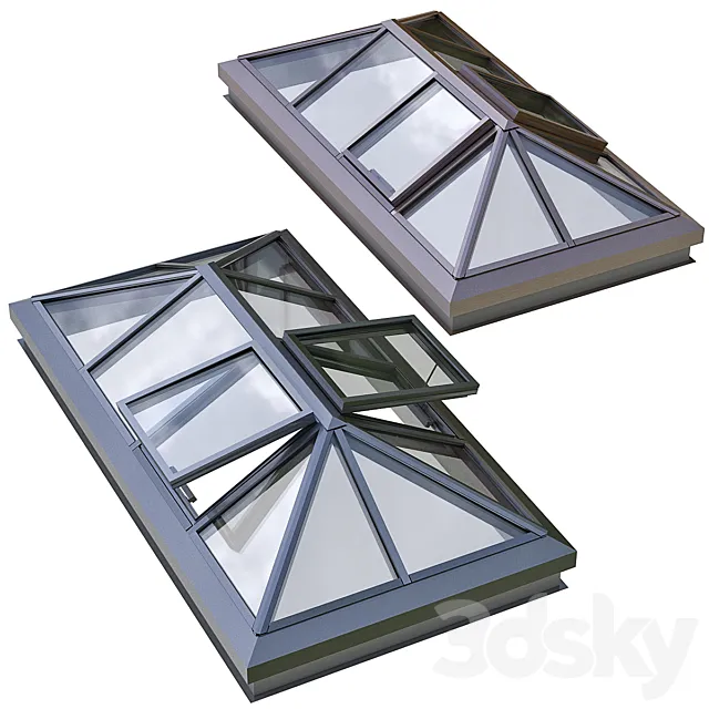 skylight dormer skylight second light on a flat roof 3ds Max