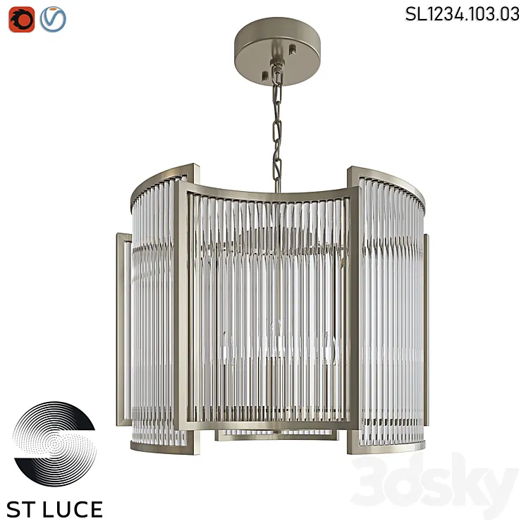 SL1234.103.03 Pendant chandelier ST-Luce Nickel\/Transparent OM 3DS Max