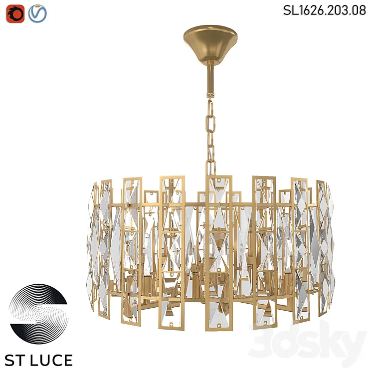 SL1626.203.08 Pendant chandelier ST-Luce champagne transparent OM 3DS Max