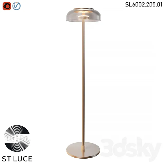 SL6002.205.01 Floor lamp ST-Luce Gold_Amber LED OM 3DS Max Model