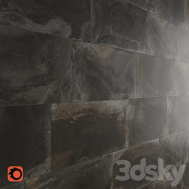 Slate anthracite Wall Tiles 3DSMax File