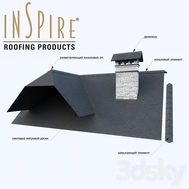 Slate roof inspire 3ds Max