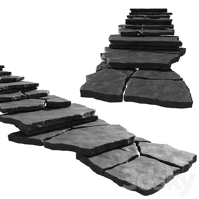 Slate staircase 3DS Max Model