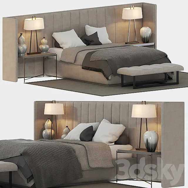 Sleeping Set The Sofa and Chair Company Provence bed set 3ds Max