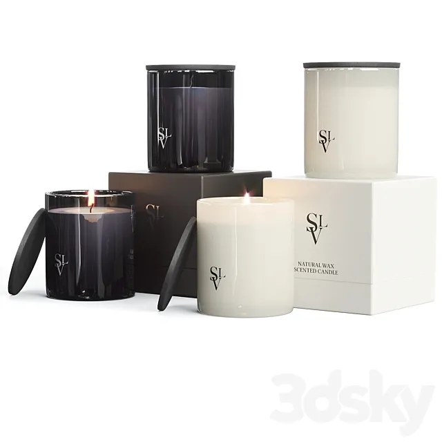 Slettvoll Glass Scented Candle Set 3DS Max Model