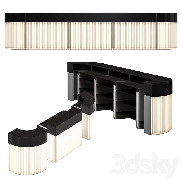 Slide CORDIALE bar counter 3ds Max