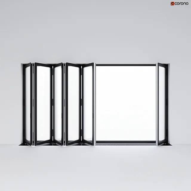 Sliding aluminum window accordion (door) 3ds Max