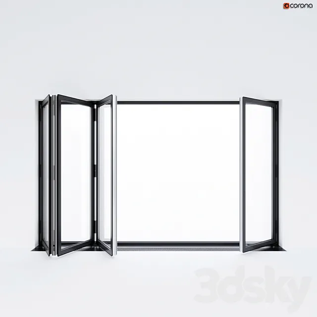 Sliding aluminum window accordion (door) 3DS Max Model