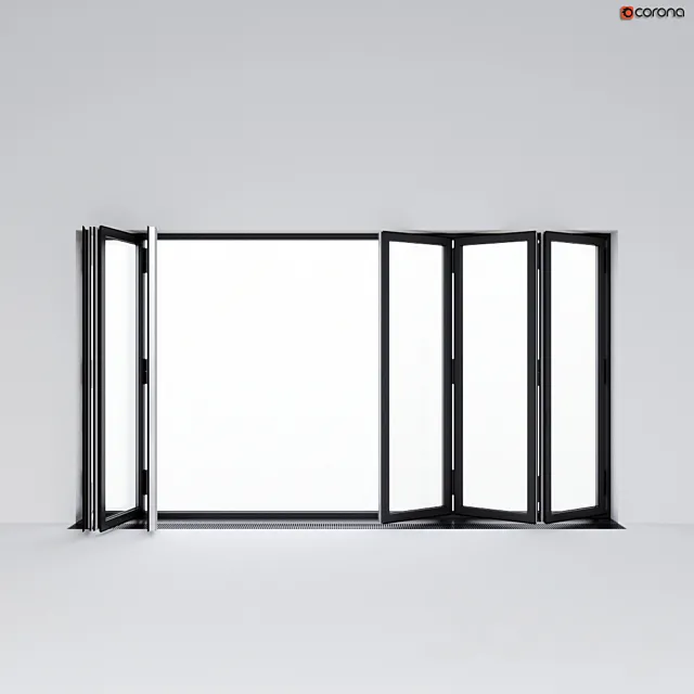 Sliding aluminum window accordion (door) 3DS Max Model