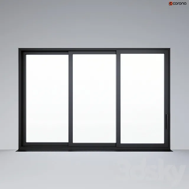 Sliding aluminum window (door 3DS Max Model