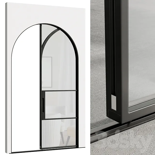 Sliding arched Door – Classic glass Semicircular arched door 3dsMax Model