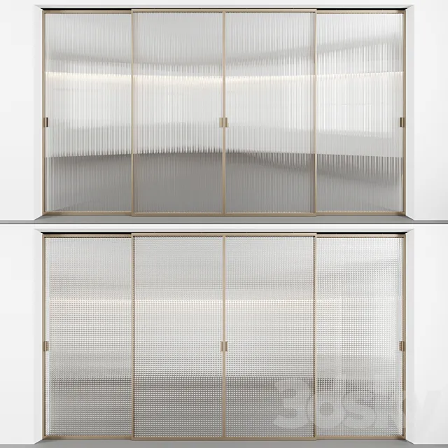 Sliding doors with embossed glass 3DS Max Model