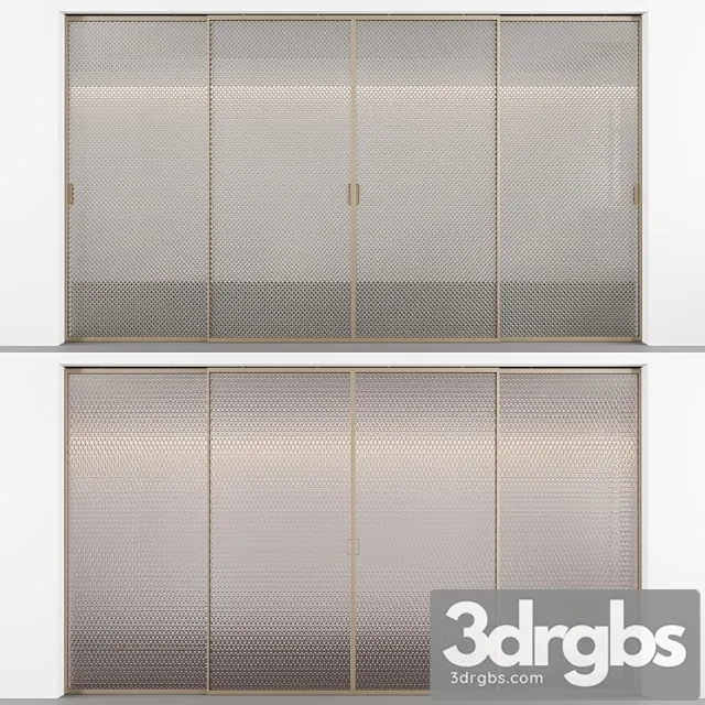 Sliding Doors with Embossed Glass No 3 3dsmax Download
